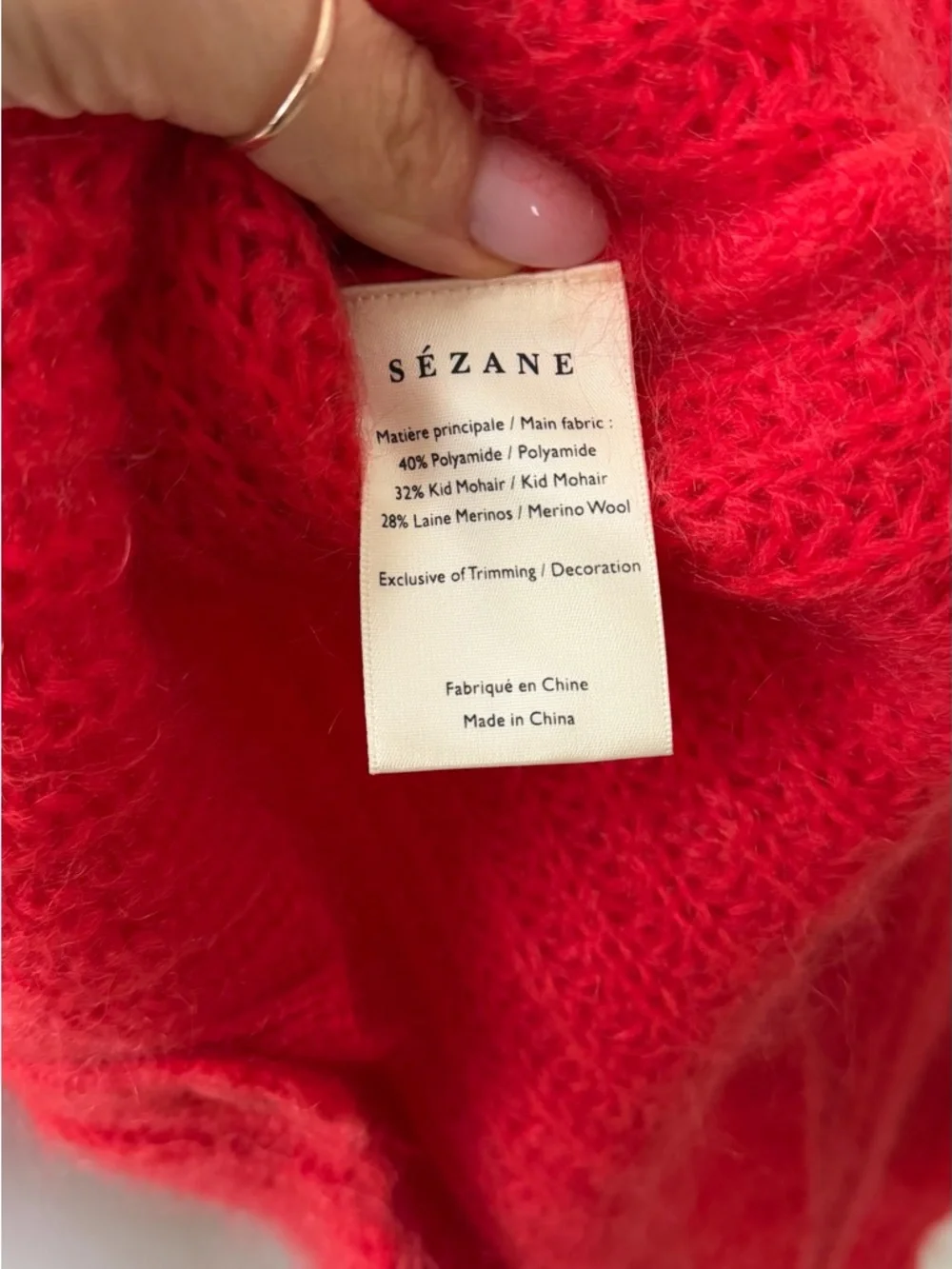 Sezane Achille Cardigan in Red - Picture 6 of 8